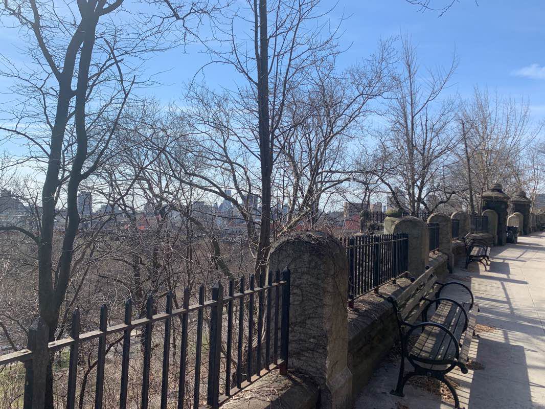 Morningside Park walking route map in New York City, New York, USA