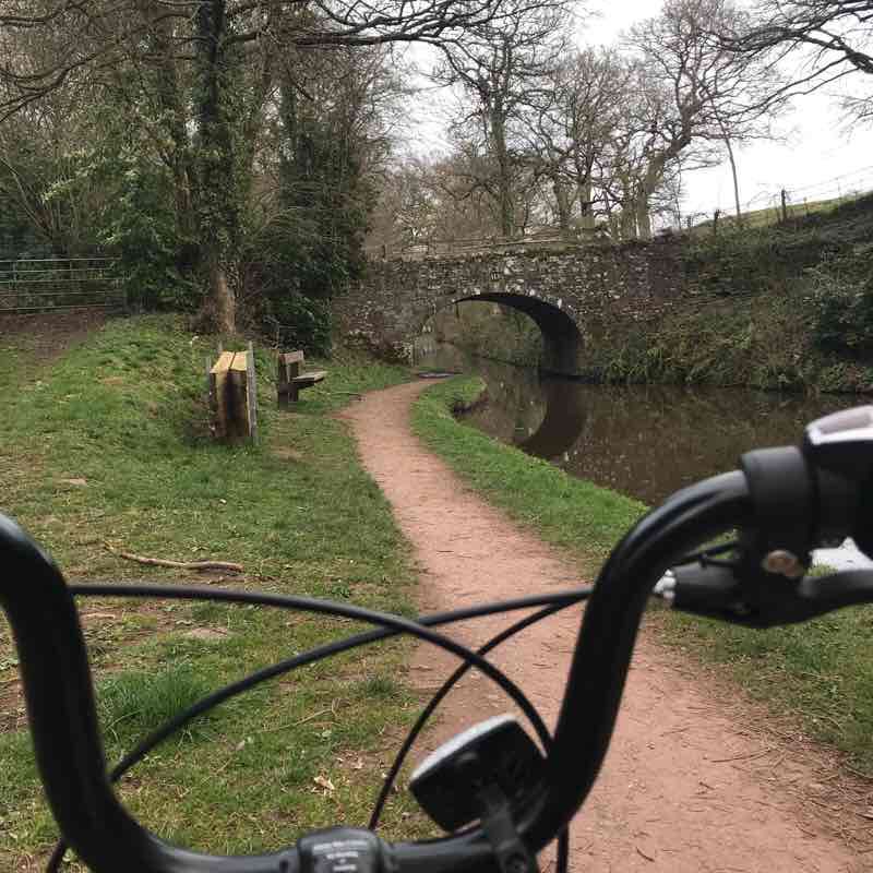 Monmouth and Brecon Canal walking route map in Llangynidr