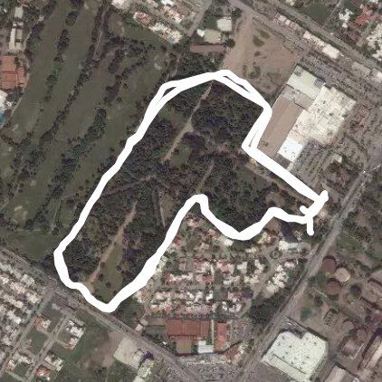 Sinaloa Park walking route map in Primero de Mayo