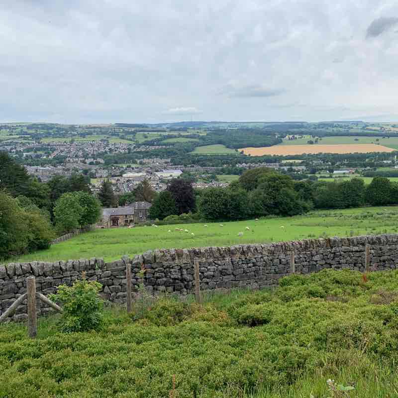 Otley Chevin walking route map in Guiseley