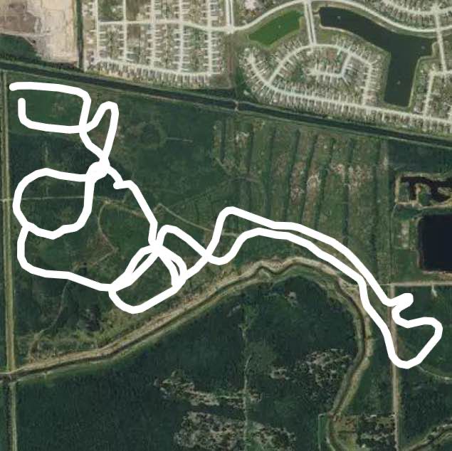 Pond run walking route map in Manvel