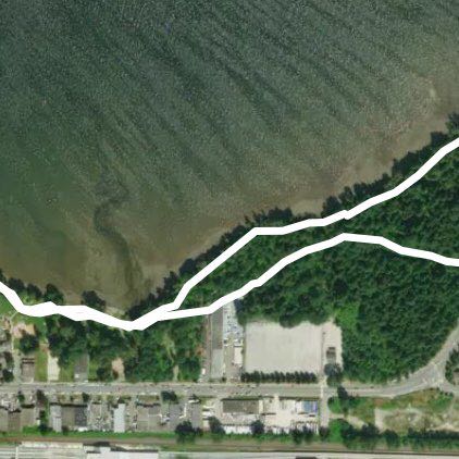Shoreline walk at Burrard Inlet walking route map in Port Coquitlam