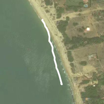 Candolim beach walking route map in Candolim