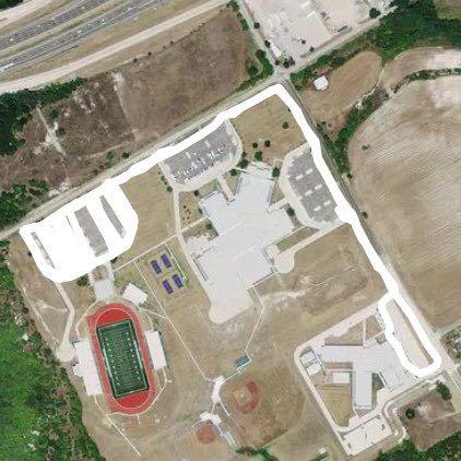 Wilmert hutchins high  walking route map in Hutchins