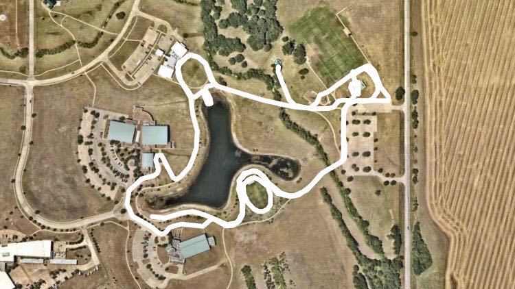 Park walking route map in Lancaster, Texas, USA