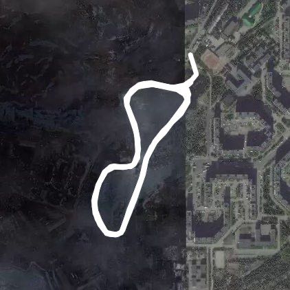 Murmansk Lake Glubokoe walking route map in Murmansk