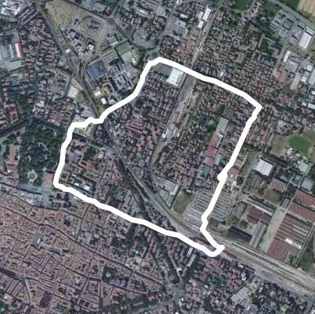 Reggio citta walking route map in Reggio Emilia