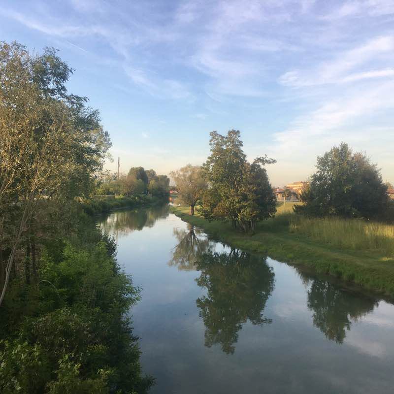 Lungo l’argine del Canale Brentella