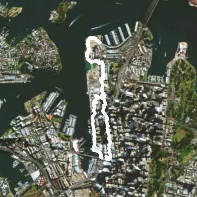 Barangaroo walking route map in Sydney