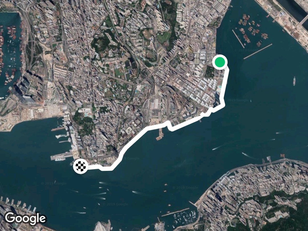 Tsim Sha Tsui Promenade, Tsim Sha Tsui Promenade walking route map in Kowloon City District, Kowloon, Hong Kong