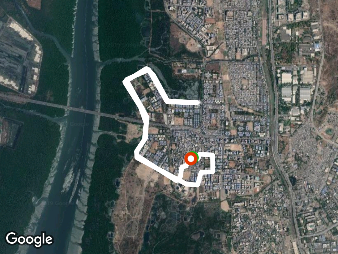 airoli walking route map in Аироли, Нави Мумбаи, Индия