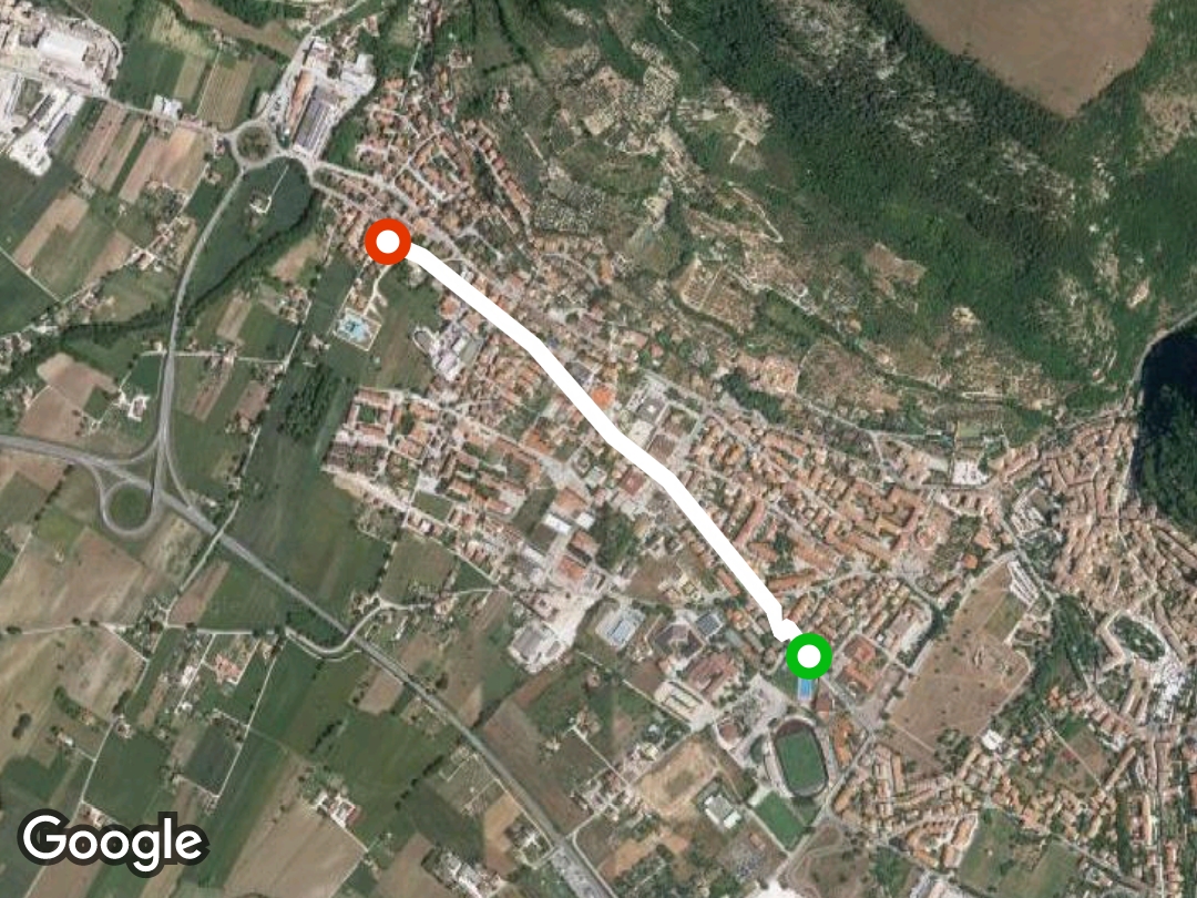 Via Leonardo da Vinci walking route map in Gubbio, provincia di Perugia, Italia