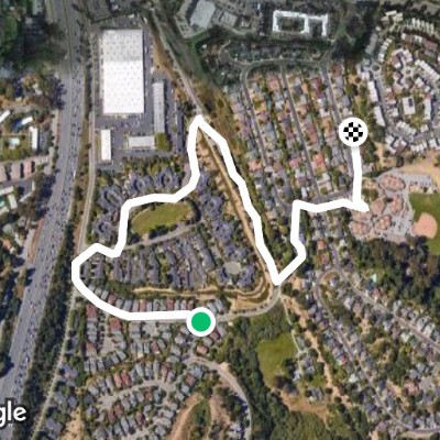 1.3 miles 50 ft elevation  changes, seldom used rt