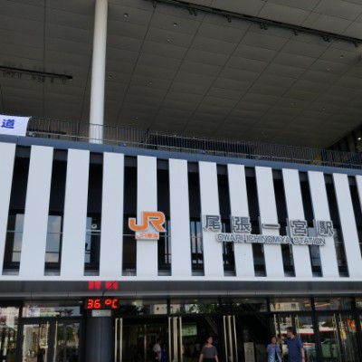 Walk along the Tokaido Line (2) Owari Ichinomiya Station-Kisogawa Station walking route map in Ichinomiya