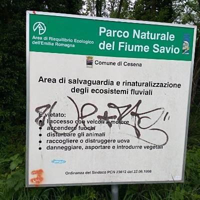 From Cesena to Roversano walking route map in Cesena