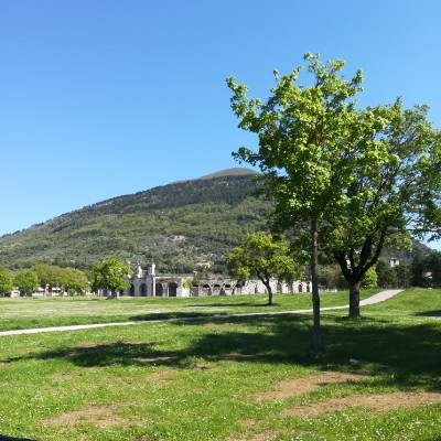 Roman Theater Ring walking route map in Gubbio