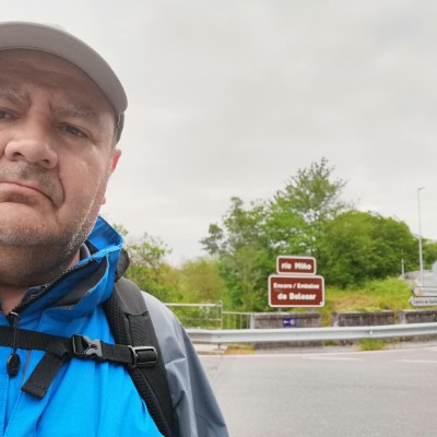 Portomarin / King's Shovels walking route map in Pedrouzos