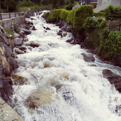Cauterets village / the raillère / way of the cascades walking route map in Cauterets
