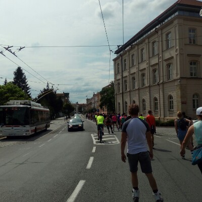 Pardubice on skates walking route map in Pardubice