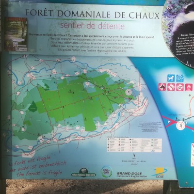 Pendu Dog Trail walking route map in Dole