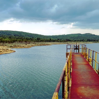 Muninagra Lake from Mokudlu Village Bus Stand. walking route map in Vaddarapalya