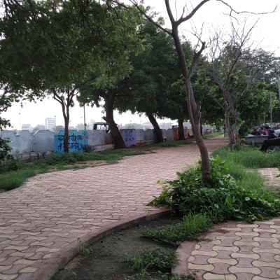 Khengarji Park Side Walk walking route map in Bhuj