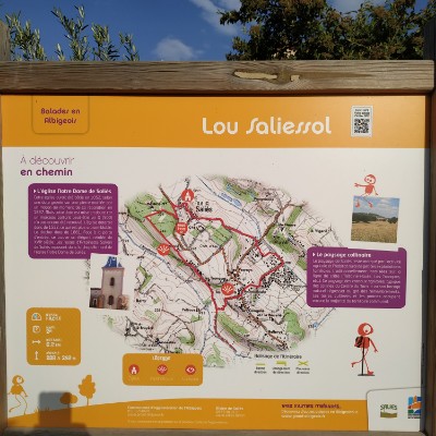 Lou saliessol walking route map in Puygouzon
