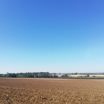 Fairfield park via fields, left walking route map in Letchworth Garden City
