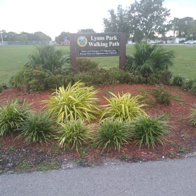 Lyons park walking route map in Belle Glade