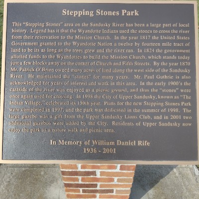 Stepping Stones Park walking route map in Upper Sandusky