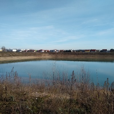 Recreation area Achtersee walking route map in Wiener Neustadt