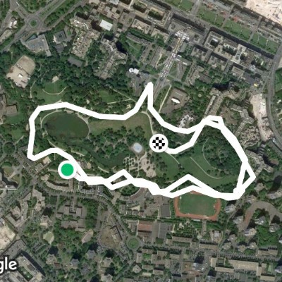 André Malraux Park walking route map in Puteaux