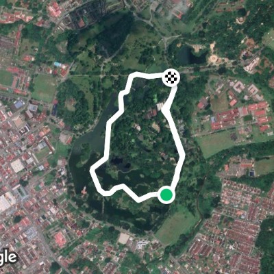 Taiping Lake Gardens walking route map in Taiping