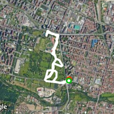 The beautiful Rosina and Parco Colonnetti Torino walking route map in Moncalieri