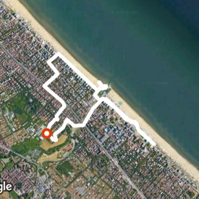 Riccione walking route map in Riccione