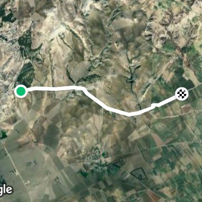 Kef road of Tunis walking route map in El Kef