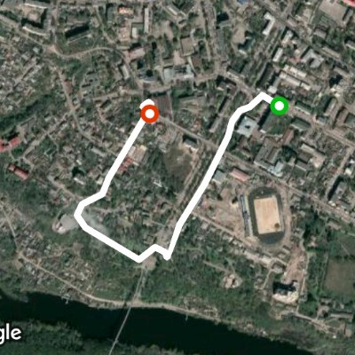 Lena walking route map in Zhytomyr