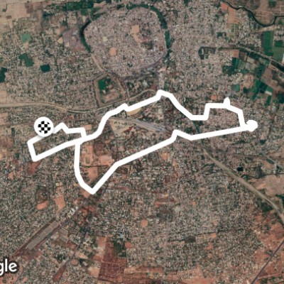 Annamalai to Tholkappiar walking route map in Thanjavur