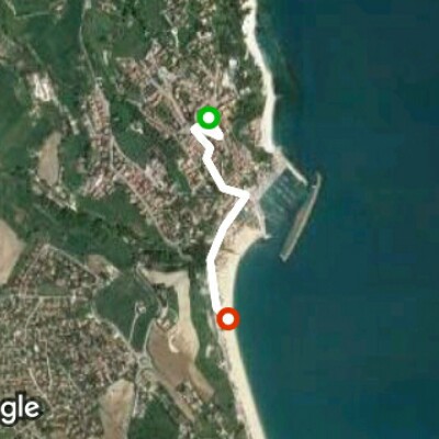 Numana center / low beach walking route map in Numana