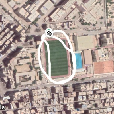 Tanta Sports Club walking route map in Tanta