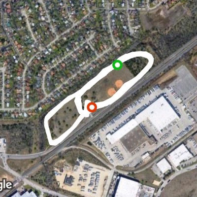 Gibbs Sprawl Road walking route map in Converse