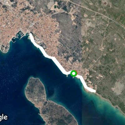 Srima beach run walking route map in Srima