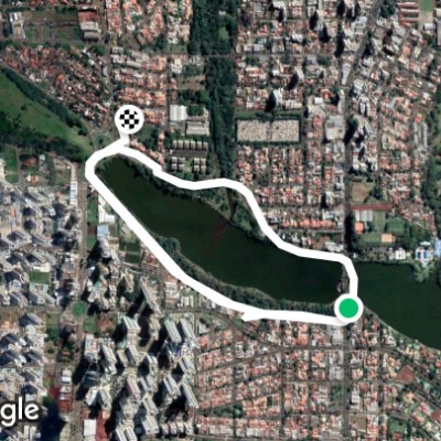 Igapó Lake 2 walking route map in Londrina
