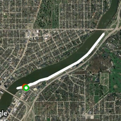 Rockford River front walking route map in Rockford