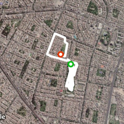Loma Amarilla Ecological Park walking route map in San Juan de Miraflores