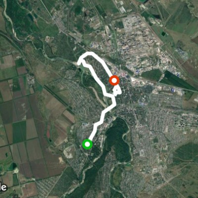 Man walking route map in Nevinnomyssk