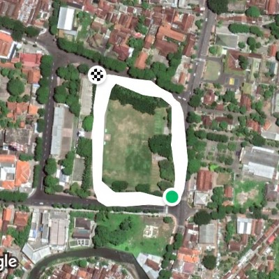 Blambangan Park walking route map in Banyuwangi