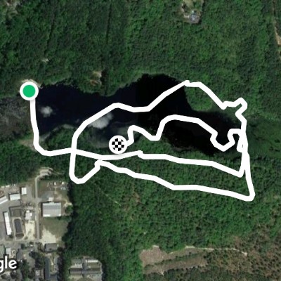 Hinson Lake Park walking route map in Rockingham
