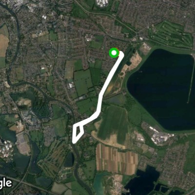 Ashford Road walking route map in Shepperton