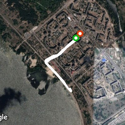 Promenade walking route map in Kamianske